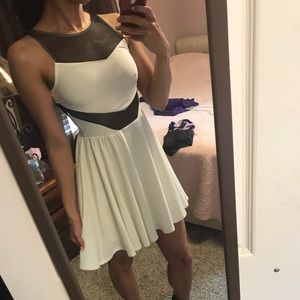 Beautiful white dress with sheer black accents